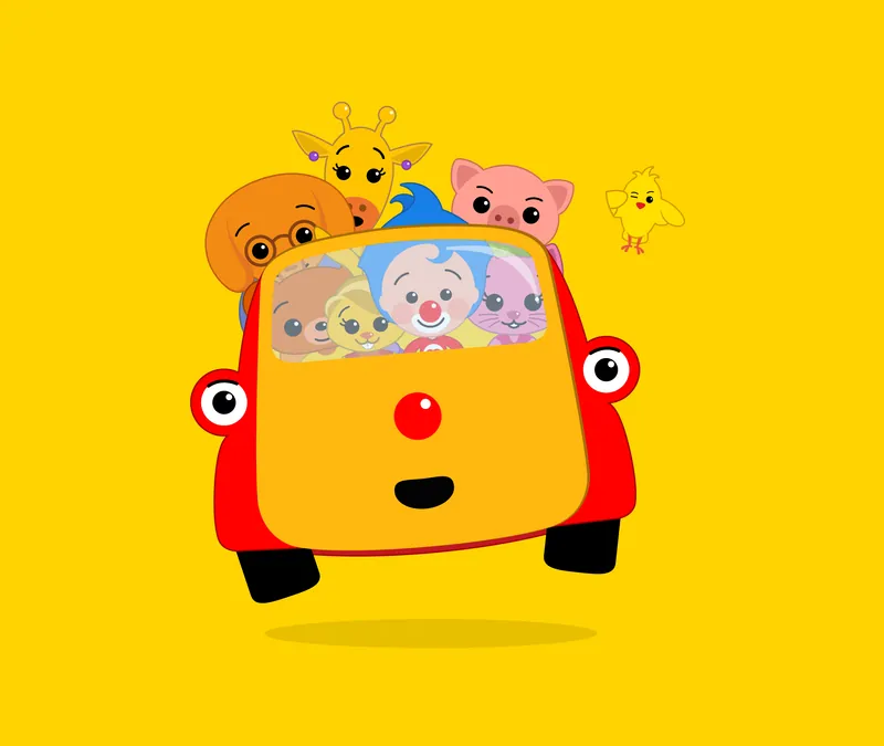 Plim Plim y sus amigos viajando en el auto